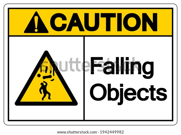 Caution Falling Objects Symbol Vector Illustration Stock Vector ...