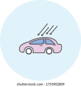 caution falling rocks vector icon.Trendy insurance icon on blue background for web and mobile graphic.