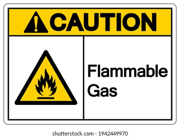 Caution Flammable Gas Symbol, Vector Illustration, Isolate On White Background Label. EPS10