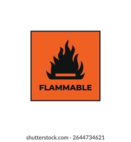Vorsicht Flammbare Materialien Sicherheits-Label Vektor