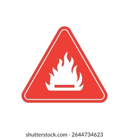 Precaución Materiales inflamables Etiqueta de seguridad Vector