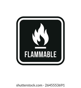 Vorsicht Flammbare Materialien Sicherheits-Label Vektor