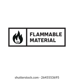 Caution Flammable Materials Safety Label Vector
