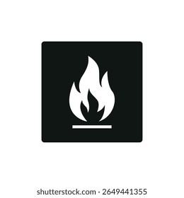 Precaución Materiales inflamables Etiqueta de seguridad Vector