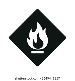 Caution Flammable Materials Safety Label Vector