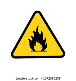 Caution flammable sign indicates hazards in yellow triangle in vector format HD