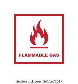 caution flammable sign on white background