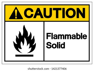 Caution Flammable Solid Symbol Sign ,Vector Illustration, Isolate On White Background Label .EPS10
