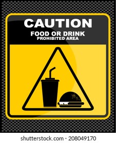caution with food or drink 