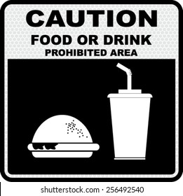 caution with food or drink prohibited 