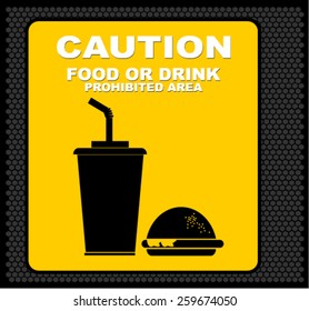 caution with food or drink prohibited