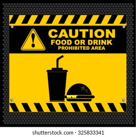 caution with food or drink prohibited 