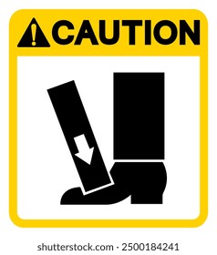 Caution Foot Crush Force From Above Symbol Sign, Vector Illustration, Isolate On White Background Label .EPS10