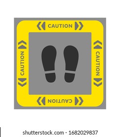 Stickers de huellas de "precaución". Pegatinas para suelos autoadhesivos