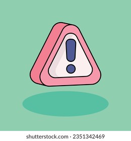 Caution Free vector cartoon icon illustration.Warning Signs and Texts icon concept isolated . flat cartoon style