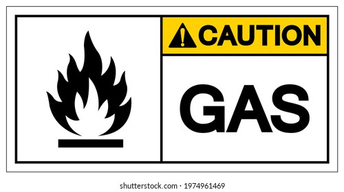 Caution Gas Symbol ,Vector Illustration, Isolate On White Background Label. EPS10