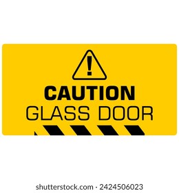 Caution, Glass Door, sticker vector