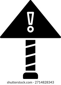 Diseño de icono de estilo de glifo de precaución