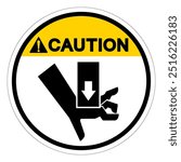 Caution Hand Crush Force from Above Symbol Sign, Vector Illustration, Isolate On White Background Label .EPS10