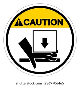 Caution Hand Crush Force From Above Symbol Sign, Vector Illustration, Isolate On White Background Label .EPS10