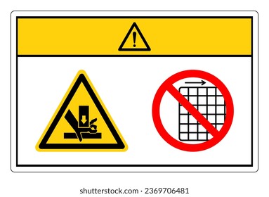Caution Hand Crush Force From Above Do Not Remove Guard Symbol Sign, Vector Illustration, Isolate On White Background Label .EPS10