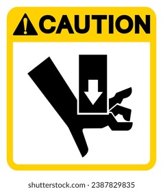 Caution Hand Crush Force from Above Symbol Sign, Vector Illustration, Isolate On White Background Label .EPS10