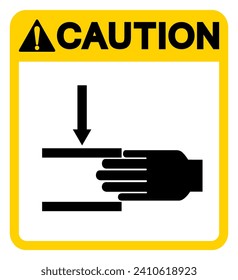 Caution Hand Crush Force From Above Symbol Sign, Vector Illustration, Isolate On White Background Label .EPS10