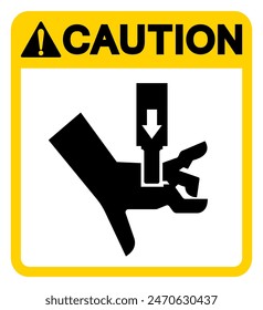 Caution Hand Crush Force From Above Symbol Sign, Vector Illustration, Isolate On White Background Label .EPS10