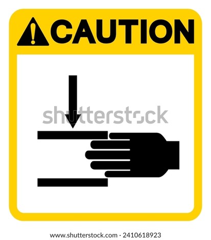 Caution Hand Crush Force From Above Symbol Sign, Vector Illustration, Isolate On White Background Label .EPS10