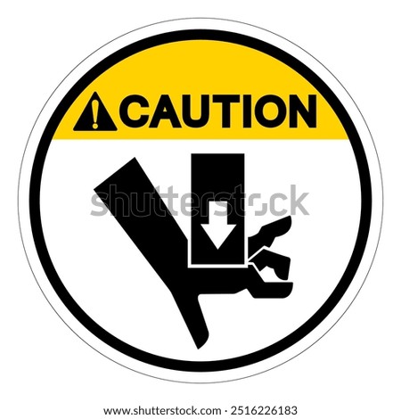 Caution Hand Crush Force from Above Symbol Sign, Vector Illustration, Isolate On White Background Label .EPS10