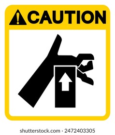Caution Hand Crush Force from Below Symbol Sign, Vector Illustration, Isolate On White Background Label .EPS10