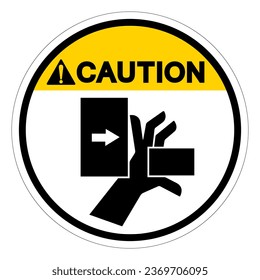 Caution Hand Crush Force From Left Symbol Sign, Vector Illustration, Isolate On White Background Label .EPS10