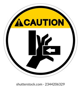 Caution Hand Crush Force From Right Symbol Sign, Vector Illustration, Isolate On White Background Label .EPS10