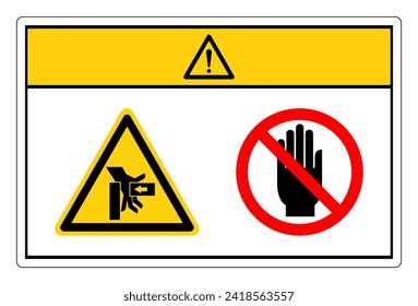 Caution Hand Crush Force From Right Do Not Touch Symbol Sign, Vector Illustration, Isolate On White Background Label. EPS10