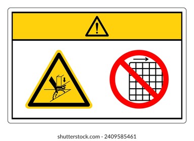 Caution Hand Crush Hazard Do Not Remove Guard Symbol Sign, Vector Illustration, Isolate On White Background Label .EPS10