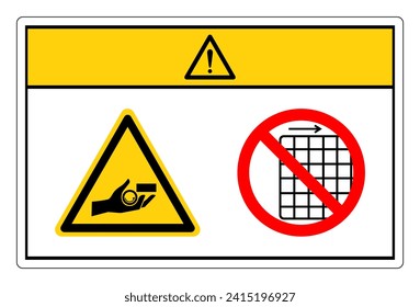 Caution Hand Crush Hazard Do Not Remove Guard Symbol Sign, Vector Illustration, Isolate On White Background Label .EPS10