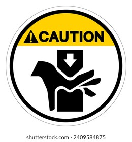 Caution Hand Crush Hazard Symbol Sign, Vector Illustration, Isolate On White Background Label .EPS10