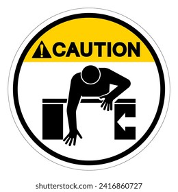 Caution Hand Crush Hazard Symbol Sign, Vector Illustration, Isolate On White Background Label .EPS10