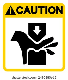 Caution Hand Crush Hazard Symbol Sign, Vector Illustration, Isolate On White Background Label.EPS10
