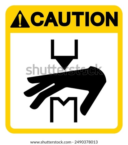Caution Hand Crush Hazard Symbol Sign, Vector Illustration, Isolate On White Background Label.EPS10