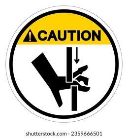 Caution Hand Crush Moving Parts Symbol Sign, Vector Illustration, Isolate On White Background Label .EPS10
