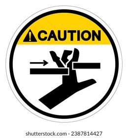 Caution Hand Crush Moving Parts Symbol Sign, Vector Illustration, Isolate On White Background Label .EPS10