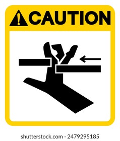 Caution Hand Crush Moving Parts Symbol Sign, Vector Illustration, Isolate On White Background Label .EPS10