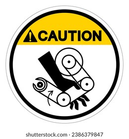 Caution Hand Crush Robot Symbol Sign, Vector Illustration, Isolate On White Background Label .EPS10