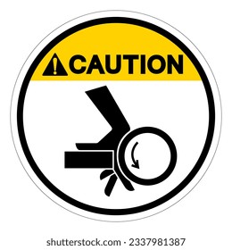 Signo de símbolo de punto de punta de aplastador de mano de precaución, ilustración de vector, aislamiento de la etiqueta de fondo blanco .EPS10