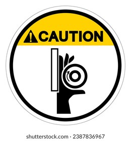 Caution Hand Crush Roller Pinch Point Symbol Sign, Vector Illustration, Isolate On White Background Label .EPS10