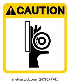 Caution Hand Crush Roller Pinch Point Symbol Sign, Vector Illustration, Isolate On White Background Label .EPS10