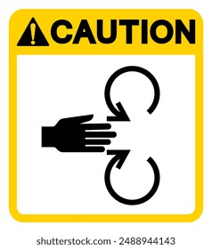 Caution Hand Crush Of Rotating Hazard Symbol Sign, Vector Illustration, Isolate On White Background Label .EPS10