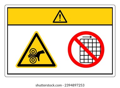 Caution Hand Entangle Left Do Not Remove Guard Symbol Sign, Vector Illustration, Isolate On White Background Label .EPS10