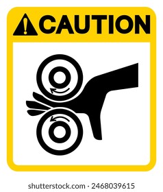 Caution Hand Entangle Left Symbol Sign, Vector Illustration, Isolate On White Background Label .EPS10